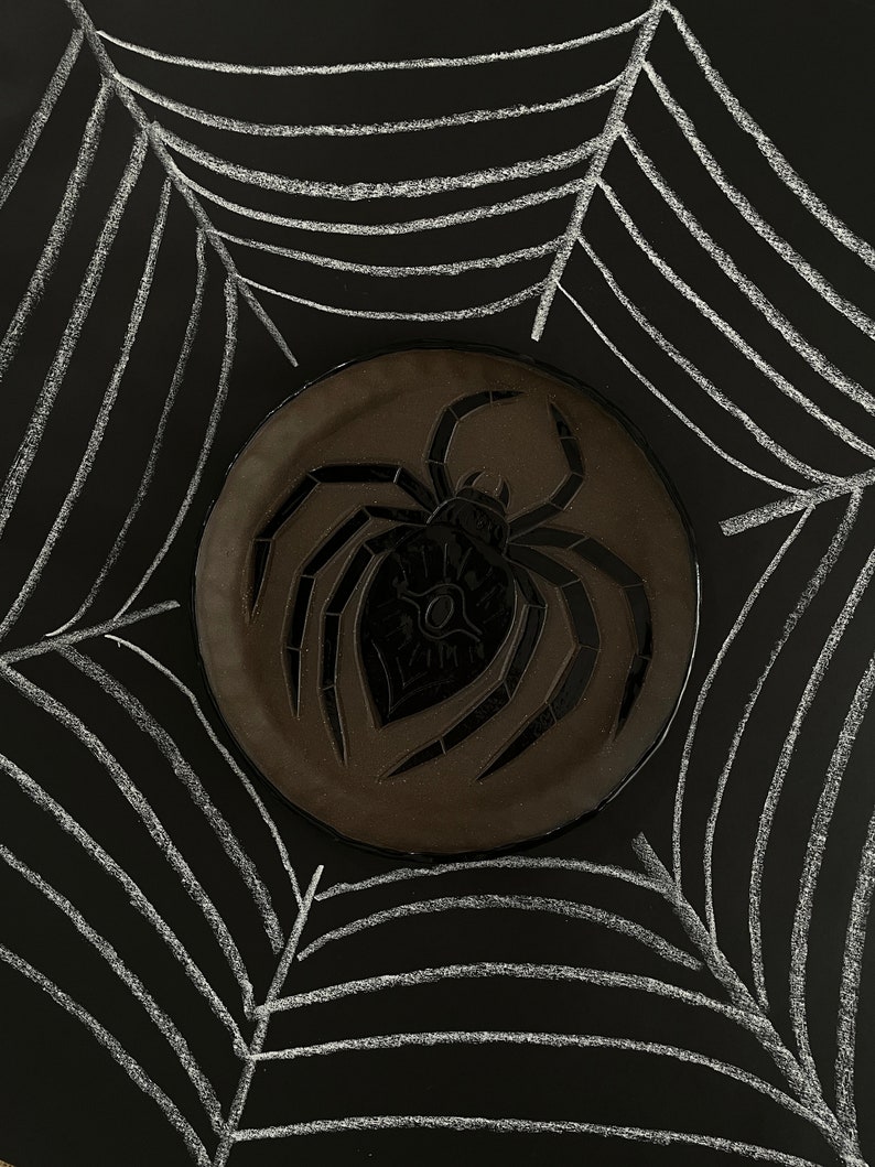 Spider Spirit Plates 8 inch plates Matte Deep Brown Clay with Black Shiny Glaze Sold Separately Burnt Thistle image 9