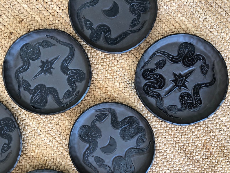 Made to Order Ceramic Plates Snakes Plate Set Set of 4 6 Etsy
