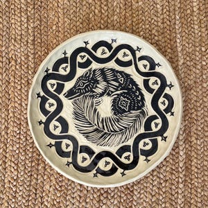 Wolf Spirit Platter - Wolf 10 Inch Plate - Wolf Ceramic Platter - Fox Plate - Burnt Thistle Ceramics