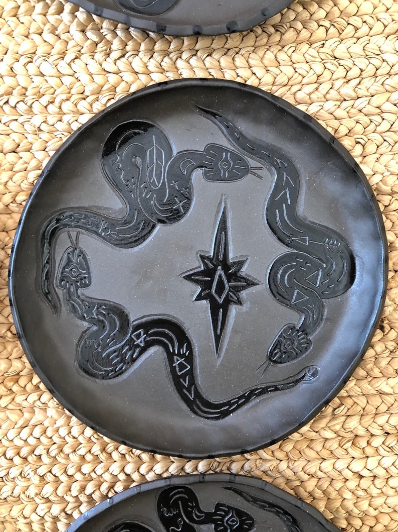 Made to Order Ceramic Plates Snakes Plate Set Set of 4 6 Etsy