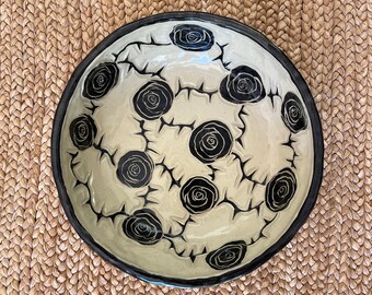 Ready to Ship "Bramble of Roses" Serving Bowl - Single Bowl - Handmade Ceramic Tableware