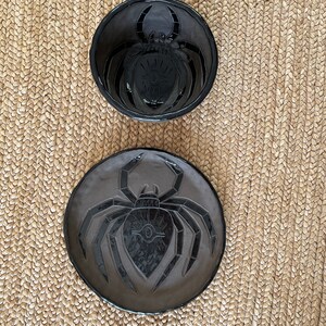 Spider Spirit Plates 8 inch plates Matte Deep Brown Clay with Black Shiny Glaze Sold Separately Burnt Thistle image 4