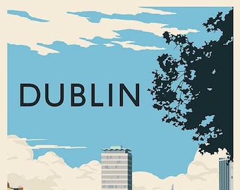 Ha'penny Bridge Dublin. Reiseposter im Vintage Stil