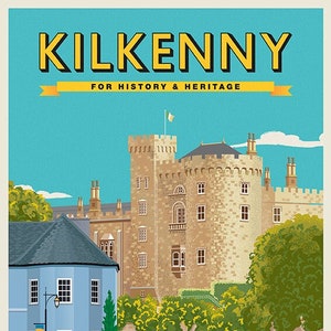 Kilkenny For History & Heritage. Vintage Style Travel Poster