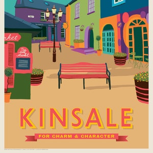 Kinsale For Charm & Character, Ireland. Vintage Style Travel Poster