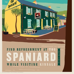 The Spaniard Kinsale, Ireland. Vintage Style Travel Poster