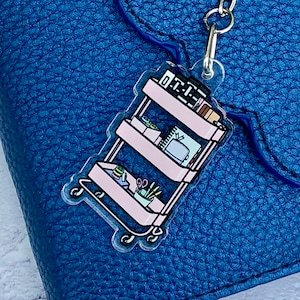 Acrylic Planner Cart Charm, Planner Keyring, Planner Accessory