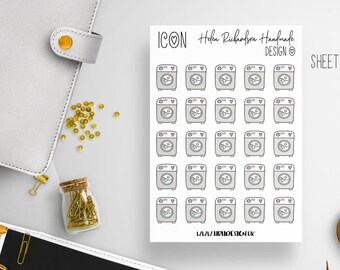 Washing Machine Planner Stickers, Laundry Day Stickers