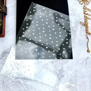 Tiny Hearts Design Foiled, Printed white, Vellum, Acetate