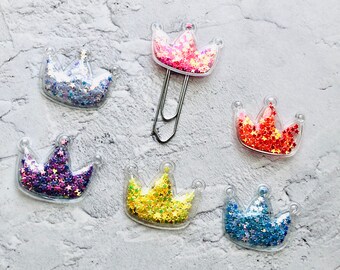 Crown Shaker Planner Clip: Felt Bookmark Accessory