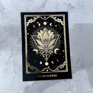 Tarot Inspired Moon Flower dashboard - Foiled dashboard - Tarot Deck - Oracle Deck