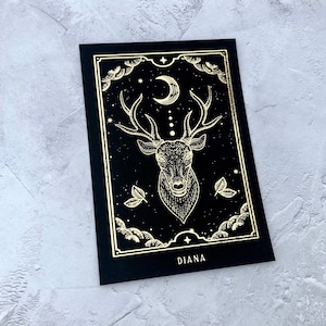 Foiled Diana Goddess Dashboard: Tarot Planner Insert