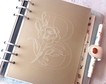Floral Monogram ETCHED Planner Dash, Planner Dashboard