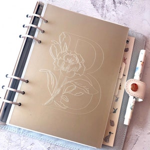 Floral Monogram ETCHED Planner Dash, Planner Dashboard