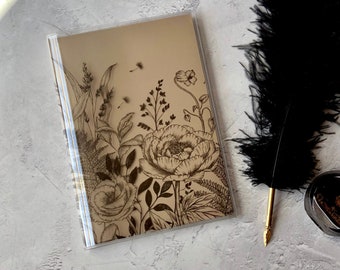 Funda de PVC para cuaderno A5 con borde de jardín: protector de planificador