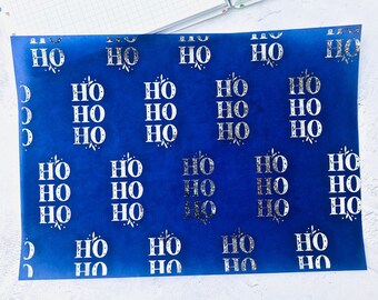 Festive Christmas Ho Foil Vellum or Acetate Sheet (A4/A5)