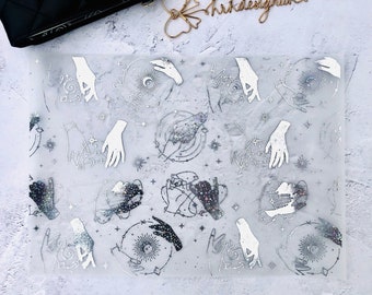 Mystical Hands Foiled Vellum: Space Scrapbook Planner Sheet