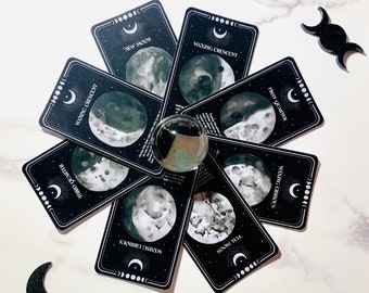 Moon Cycle, Lunar Cycle, Moon Phases Card set