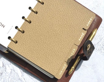 Personalized Leather Textured Planner Dividers: A5 Ring or Disc