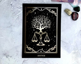 Tarot Gerechtigkeit Planer Dashboard: Folierter Karton