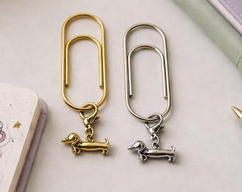 Sausage Dog Planner Charm – 3D Dachshund / Doxie Clip Charm