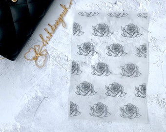 Roses Design Foiled, Printed white, Vellum, Acetate
