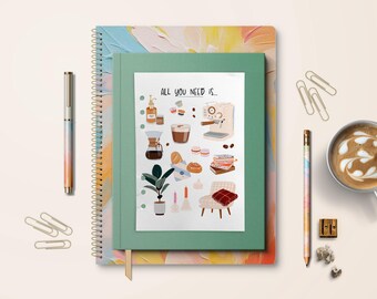 Coffee Lover Planner Dashboard: Handmade Laminated Cardstock