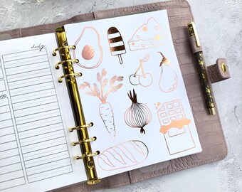 Food Foil Planner Dashboard: Happy Planner, Erin Condren, A5