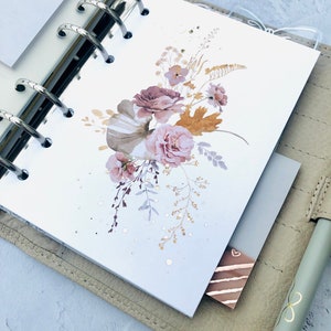 Tableau de bord Floral Planner - Fleurs délavées - Fleurs en sourdine - Planner Deco