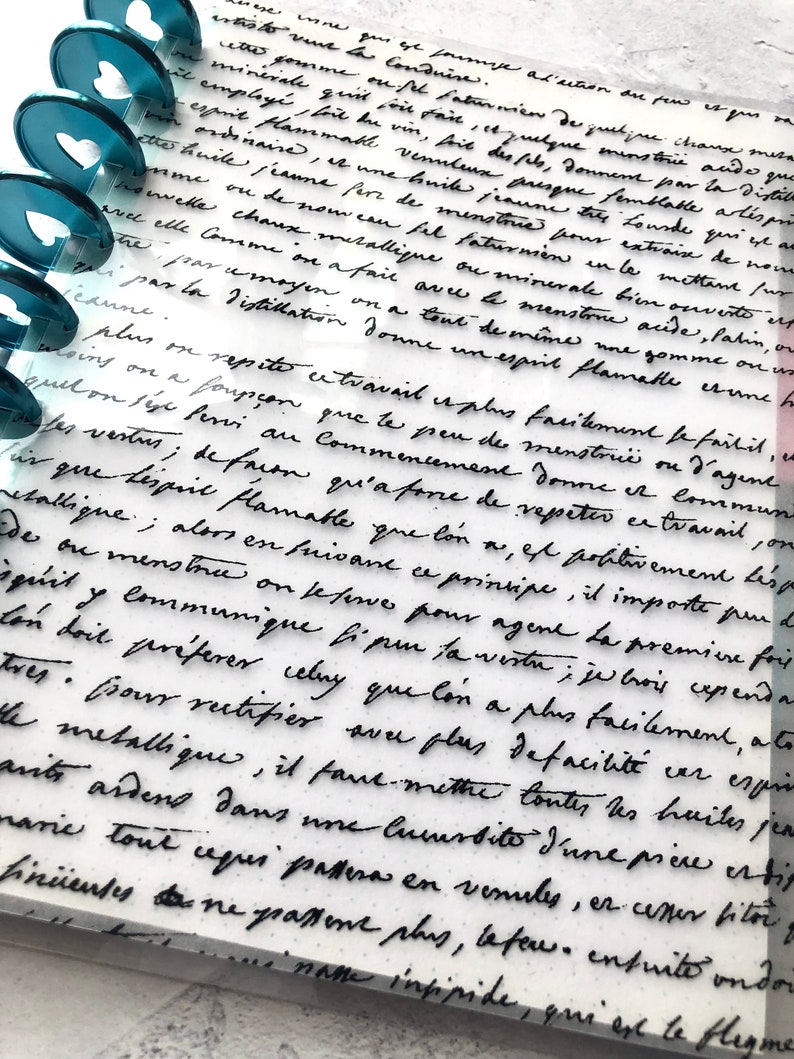 Fancy Writing Planner Cover: Clear Laminate, Snap-In image 4