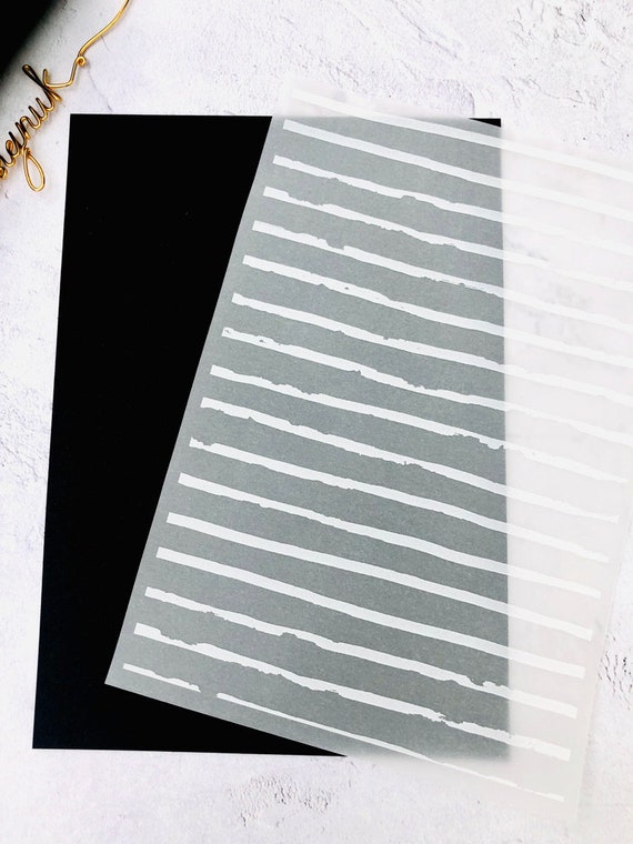 Rough Lines, Minimal Design Foiled, Printed white, Vellum, Acetate