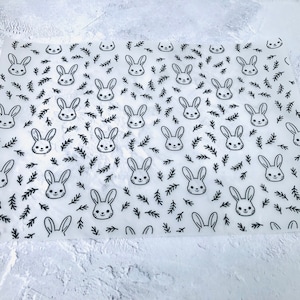 Bunny Rabbit Foiled Vellum Sheet: Planner Scrapbook Embellishment