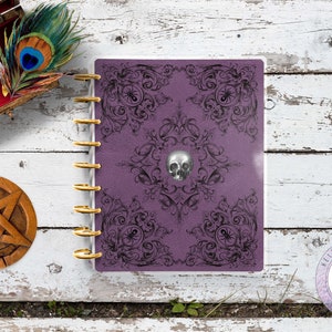 Skull Cover, Witchy Cover,  Gothic Theme Happy Planner, Half notes Happy planner Replacement cover