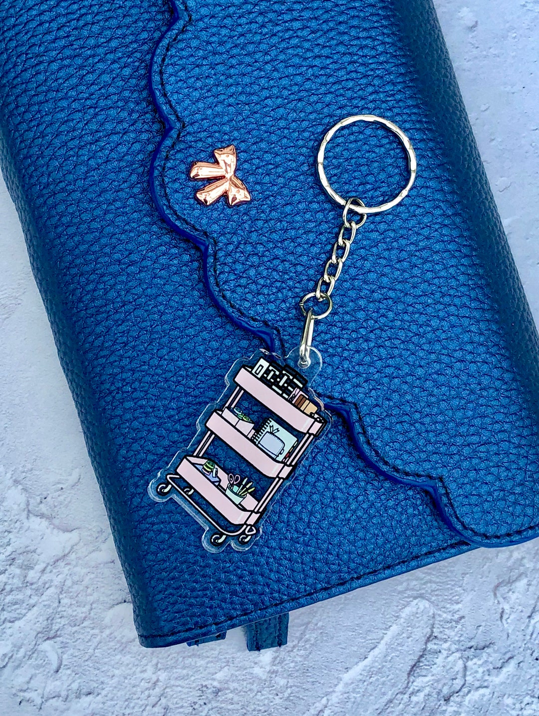 Acrylic Planner Cart Charm Planner Keyring Planner Accessory Etsy