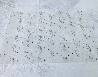 Female, Body, Line art Design Foiled, Printed white, Vellum, Acetate