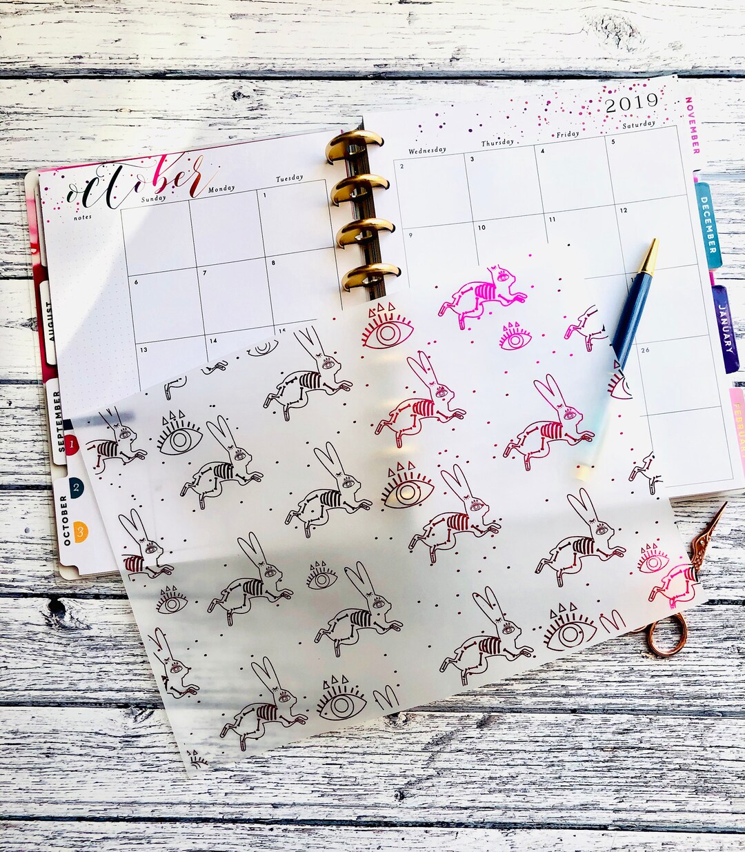 Mystic Rabbit, Sacred Rabbit Foiled, Printed White, Acetate, Vellum - Etsy