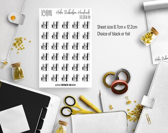 Book Stack Planner Stickers: Foiled Reading Stickers