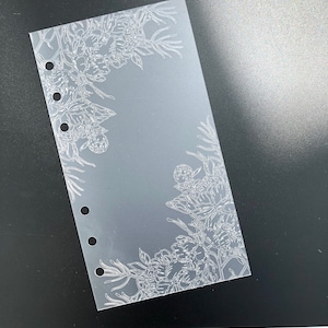 Floral Corner design Flower ETCHED Planner Dash, Planner Dashboard