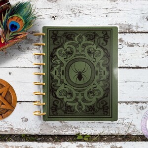 Spider Cover, Witchy Cover,  Gothic Theme Happy Planner, Half notes Happy planner Replacement cover