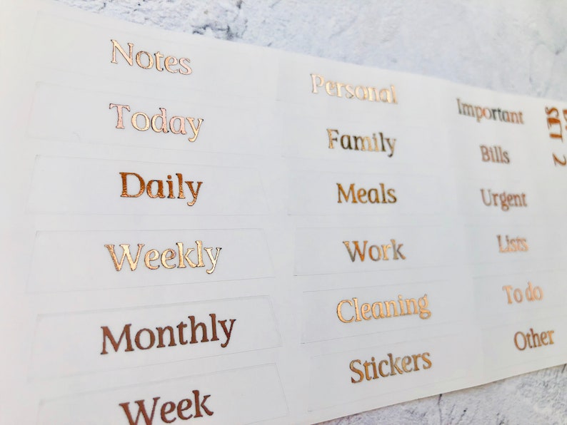 Planner Tab Stickers Labels for Clear Dividers Happy Planner Etsy UK