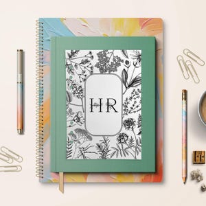 Tableau de bord d&#39;herbes aromatiques monogramme d&#39;apothicaire - Tableau de bord de l&#39;agenda