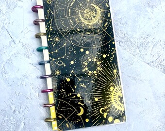 Planificador astrológico con cubierta de aluminio: Sol, Luna y Estrellas - Happy Planner