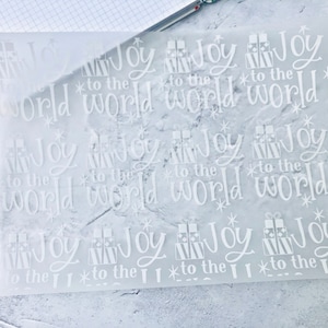 Joy To the World Christmas Vellum, Xmas Vellum, Festive Vellum Foiled Acetate, Vellum, Printed white,