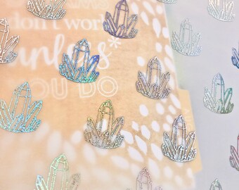 Crystals, boho Foiled, Printed white,