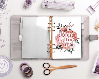 Killin’ It Planner Dashboard - Motivational Quote - Floral Dashboard