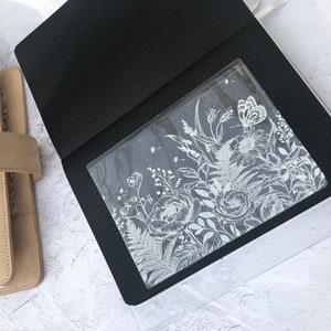 Aufkleber für Planertasche, Floral Bordüren Design Planertasche, Weiß, Minimalplaner