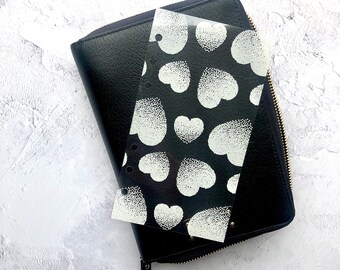 Pointillism Hearts Planner Dashboard: White Print