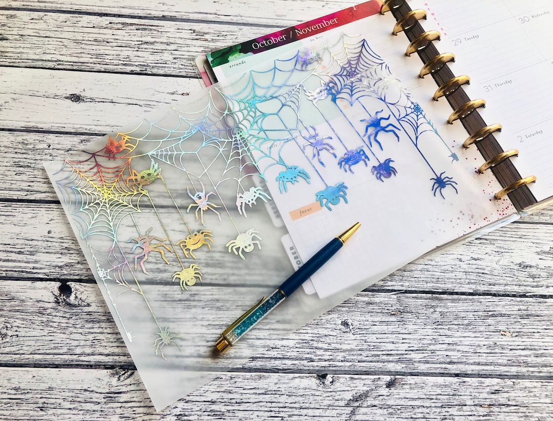 Halloween Spider Web Vellum: Foiled Planner Scrapbook Embellishment - Etsy