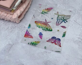 Foiled Moth Vellum Sheet: Scrapbook Planner Embellishment