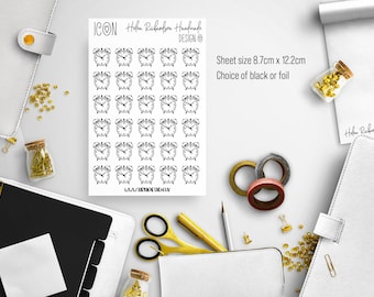 Alarm Clock Planner Stickers: Foiled Functional Stickers